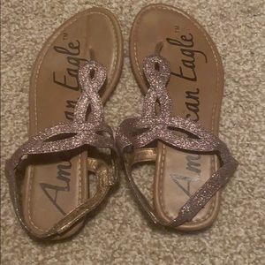 AMERICAN EAGLE OUTFITTERS purple sparkly sandals